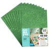 Foam Rubber Sheets with Glitter 40 x 60 cm, Colourful EVA Foam Craft Panels for Children, DIY, School, Decoration & Art Projects - Ideal as Craft Paper, Foam Rubber with Glitter - m-office (Green, 10