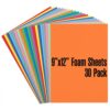 Foam Sheets for Crafts, EVA Foam, Plain, Multicolor, 6mm, 30 Pack 9x12 Inch