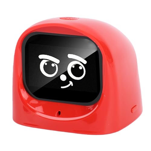Focket AI Car Robot Smart Dashboard Companion, Emotional Expression Automotive Interior Decoration Gift, Connected Chat Robot for Kids - Desktop Toy with Real Time Vehicle (Red)