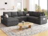 FODGOO Convertible Sofa Bed, Boneless Loveseat Folding Couch Bed Foldable - 3 in 1 Small Ccouch & Futon Sofa Sleeper, Corduroy Pull Out Couch with 4 Pillows for Living Room,
