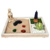 Foerlskll Zen Garden for Desk, DIY Mini Zen Garden Kit Desk Sand with Raking Tools, Eastern Aesthetic Decor for Home & Office, 8.46x6.89x0.59inch