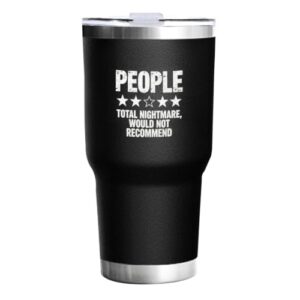 FOESUNIT People One Star Total Nightmare Would Not Recommend Tumbler Coffee Tumblers 30 oz Tumbler with Lid and Straw Insulated Tumblers Stainless Steel Tumbler
