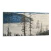 Fog Mountains Snow on Canvas Framed Farmhouse Posters Pictures Ready to Hang Artwork Wall Art for Dining Room Apartment Home Decorations 8"x16"