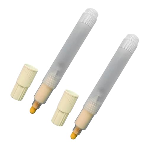 Fogun 2Pcs Acrylics Empty Marker Flat or Round Head Refillable Empty Pen for Painting on Wood Fabric Canvas Metal Glass Stone Paint Markers