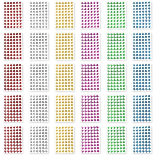 Foil Star Reward Stickers 30 Sheets 15MM Adhesive Classroom Planner Labels for Teachers School Daily Routine Use Teacher Incentive Seals Progress Chart Labels School Planner Icons Homeschool Adhesive