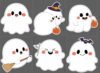 FOIMAS 24 Pack Halloween Sticky Notes, Ghost Sticky NotePads Self Adhesive Memo Pads for Student Adult School Classroom Home Office Gift Party Favor Supply