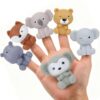 FOIMAS Animal Finger Puppets,6pcs Wild Animal Finger Puppet Toys for Kids Storytelling Teaching Bathing Gift Bag Fillers Party Favor