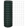 Foknhdi 82x2.6ft Green Euro Fence, PVC Coated Steel Wire Mesh Roll