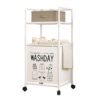 Foldable Laundry Organizers Sturdy Metal Frame Removable Oxford Fabric Liner Storage Basket for Home Bathroom Use Metal Frame Laundry Basket