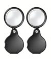 Foldable Pocket Magnifying Glass with Faux Leather Cover, 50mm