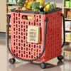 Foldable Shopping Cart, Lightweight Rolling Crate for Groceries