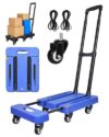Foldable Silent Hand Truck, 2026 Small Collapsible Dolly Cart with Wheels, Upgraded 330 Lbs Capacity Convertible Heavy Duty Luggage Cart, Carrito para Cargar Cosas Con Ruedas for Moving, Shopping