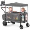 Foldable Wagon Stroller for 2 Kids with Canopy for All Terrain