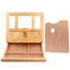 Folding Wood Artist Easel with Drawer, Portable Tabletop Easel for Outdoor Painting, Five-Tier Angle Adjustment