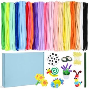 Folklyzo Pipe Cleaners,400 Pcs Creative Chenille Stems Pipe Cleaners Craft,27 Colors Pipe Cleaners Bulk for Crafts, DIY Pipe Cleaner for Home Arts and Crafts Decorations Supplies