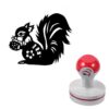 Folk Paper-Cut Squirrel Self-Inking Craft Stamp for Planner 1.6" Round
