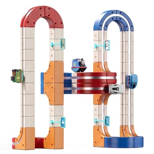 Foluu 151 PCS Floating Magnetic Train Track Blocks Set, Dual Track DIY Magnetic Race Railway Playset with 2 Trains, 3D Vertical Magnet Construction Toy, STEM Educational Gift for Boys Girls Ages 3-7