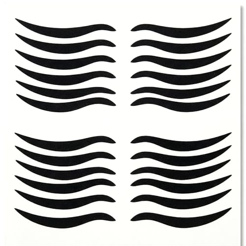 FOMIYES 80 Pairs Black Cat Eye Eyeliner Stickers, Self-Adhesive Waterproof Makeup Tape, Reusable Double Eyelid Temporary Eye Shadow Stickers for Easy Application