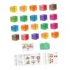 Fonowx 20 Pieces Rainbow Building Blocks Acrylic Stacking Cubes Translucent Construction Toy Educational Set Suitable for Gift Giving Home Decoration