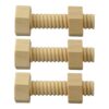 Fonowx 4 Pieces Building Blocks Wooden Nuts and Set Screws Small Wooden Blocks for Preschool Kids Suitable for Cooperative