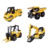 Fonowx 4 Pieces Construction Vehicles Excavator Dump Compactor Forklift Building Model Puzzle PP Material Quick Assembly Glue Free