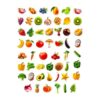 Fonowx 50 Pieces Fruits Vegetable Stickers for Kids Educational Learning Stickers Food Stickers for Laptop Water Bottle Refrigerator