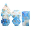 Fonowx 7 Pieces Polyhedral Dice Set Dice Set Polyhedral Board Game Chest Bedroom Metal Table Game Acrylic Structure Suitable for Kids Teens Families Friends