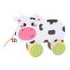 Fonowx Animal Push and Pull Along Toy offering Early Development Toy Pull Along Wooden Walking Toy Creative Activity Toy Entertaining Made, Cow
