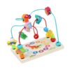 Fonowx Bead Maze Toy Wooden Roller Coaster Beads Educational Circle Toy Preschool Counting Math Early Learning Activity Fine Motor Exercise Spatial