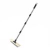 Fonowx Floor Brush Heavy-Duty Steel Bristles Scrub Brush Adjustable Long Handle Outdoor Cleaning Tool Dense Wire Suitable for Patio Garage Driveway Sidewalk