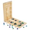Fonowx Mancala Board Game Wooden Folding Stone Chess Set Classic Strategy Tabletop Board Games with Glass Stones Suitable for Family Entertainment Camping, 44.5x13.2x1.6cm
