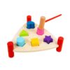 Fonowx Pounding Bench Wood Toy Wooden Toy with Mallet Developmental Toy Hand Eye Coordination Wooden Pounding Toy for Kids Boy Girls, Triangle