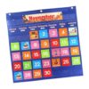Fonowx School Calendar Pocket Chart School Supplies with Number Classroom Pocket Chart for Kindergarten Homeschool, Blue