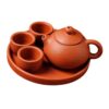 Fonowx Small Zisha Teapot Tea Maker Ceremony Accessories Teaware Gift Classic Compact Decoration with 3 Toy Table Ornament, 30ml Teapot