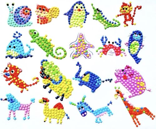 FONYANE Diamond Art Kits for Kids & Girls & Boys,Animal Stickers Jewelry Kits,Craft Kit for Kids Ages 4,5,6,7,8,9,10, Arts and Crafts Activity,Gem Art Kits Best Gifts for Grils Boy Birthday Party Toy