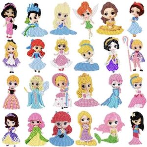 FONYANE Diamond Art Kits for Kids & Girls & Boys, Arts & Crafts for Kids Ages 4-8,Craft Kits for Ages 8-12, Mosaics Bead Art,Painting Kits,Princess Gem Art Kits for Grils Boy Birthday Party Gift Toy