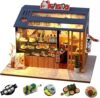 Food and Play Shop Series Dollhouse Kit,Assembled Toy Houses with Funiture Model Kits for Sushi Shop/Ice Cream Shops/Dessert Shop 3D Creative Birthday New Year DIY Gift Present (Sushi Shop)