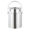 Food Dispensers Airtight Storage, 304 Stainless Steel Milk Can, Transport Barrel Wine Pail Tote Jug Tea Canister Silicone Sealed Bucket Coffee Rice Canister(1.32Gal/5L)