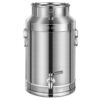 Food Dispensers Airtight Storage, 304 Stainless Steel Milk Can with Faucet, Tote Jug with Sealed Lid for Milk and Wine Coffee Rice Canister(12.68Gal/48L)