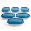 Food Storage Containers 6 Pack 128 Oz/16 Cups Rectangular Semi Durable Plastic Containers for Pantry Organization and Food Transport (6)