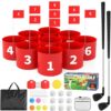 FOOING Golf Game LED with 2 Clubs – 9 Hole Practice Backyard Set for Adults & Family, Indoor/Outdoor Plastic Battle Yard Game with Balls, Flags – Perfect for Lawn, Beach, Camping, Park