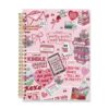 FOPENEM Coquette Pink Book Lover Notebook Journal 8.3x5.5, Bookish Gifts,Bookworm Book Reading Reader Gifts Hardcover Spiral Notebook Journal for Note Taking