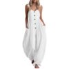 Forandiu Womens Plus Size Cozy Flowy Wide Leg Jumpsuits Casual Bib Overalls One Piece Rompers With Pockets Soft Loose For Thanksgiving Christmas Holiday Gift Lounge Fall Winter Outfits