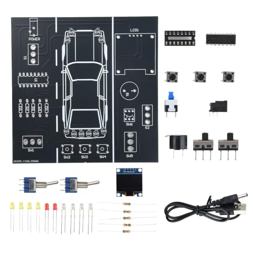 FORIOT DIY Car Driving Simulation Soldering Practice Kit, Electronics Project Car Driver Simulator Solder Kit with LCD Display & Realistic Lighting Effects for High School & College Students Learning