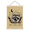 Foritho Funny Beige Motivational Raccoon Poster Wall Art Framed 12x16in