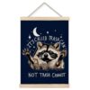 Foritho Funny Navy Blue Motivational Raccoon Poster Wall Art Framed 12x16in