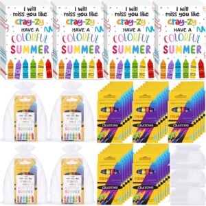 ForraFun 36 Set/252 Pcs Bulk Crayon Packs Crayon Party Favors with Gift Cards Non Toxic Washable for Graduation End of Year Student Gift Goodie Bag
