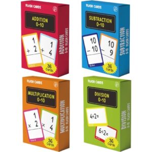 ForraFun 864 Pcs 24 Set Mixed Mathematics Flash Cards - Fractions, and Mathematics Flash Cards with Visual Aids Mastered & Review Sorting for Homeschool Supplies Kids 3rd 4th 5th Grade