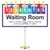 ForraFun Teacher Classroom Management Tool Waiting Room Sign with Wooden Number Clip, Teacher Helper Take a Number Poster, Reusable Student Management Chart for Elementary Preschool Supplies(Classic)