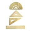 for Solid Brass Geometry Set Featuring Isosceles Triangle and Protractor - Accurate Measuring Tools for Architects - School Supplies